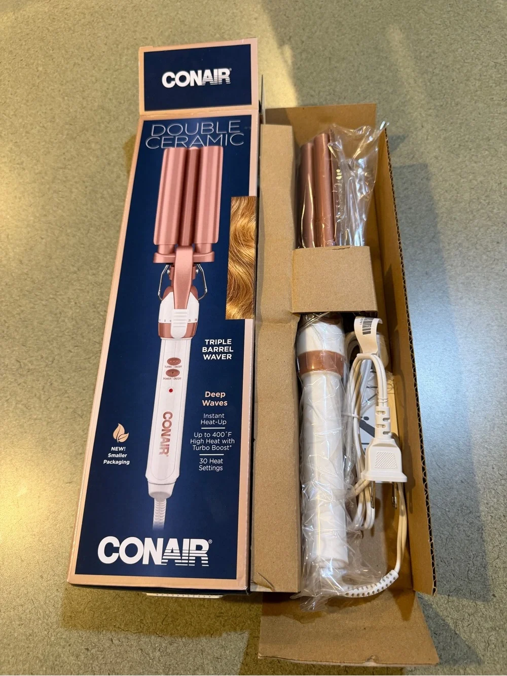 Conair Triple Barrel Waver - Pink Rose Gold Double Ceramic- New in box